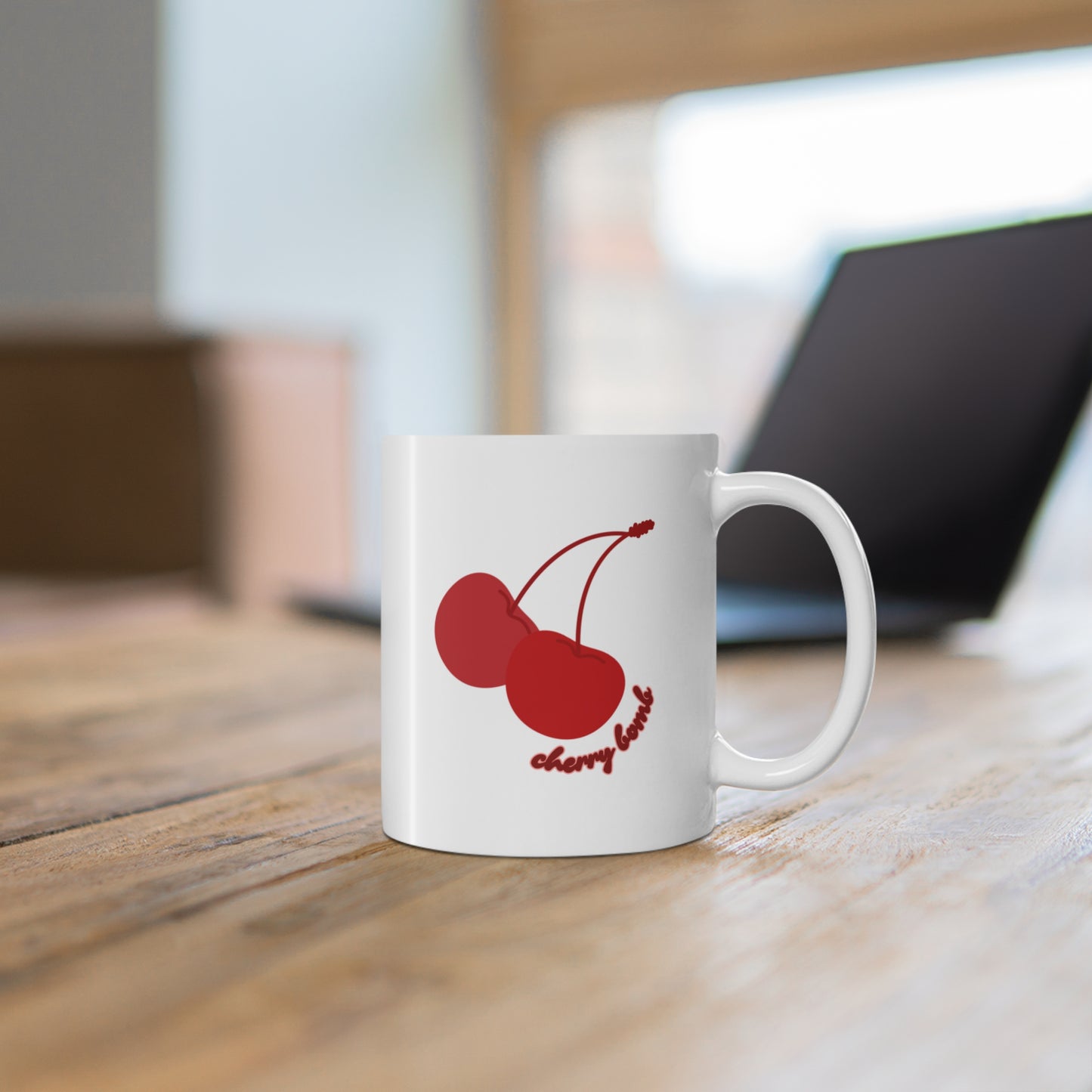 Cherry Coffee Mug, Gift for Coffee Lovers, Funny Mug, Morning Motivation, Home Office Decor