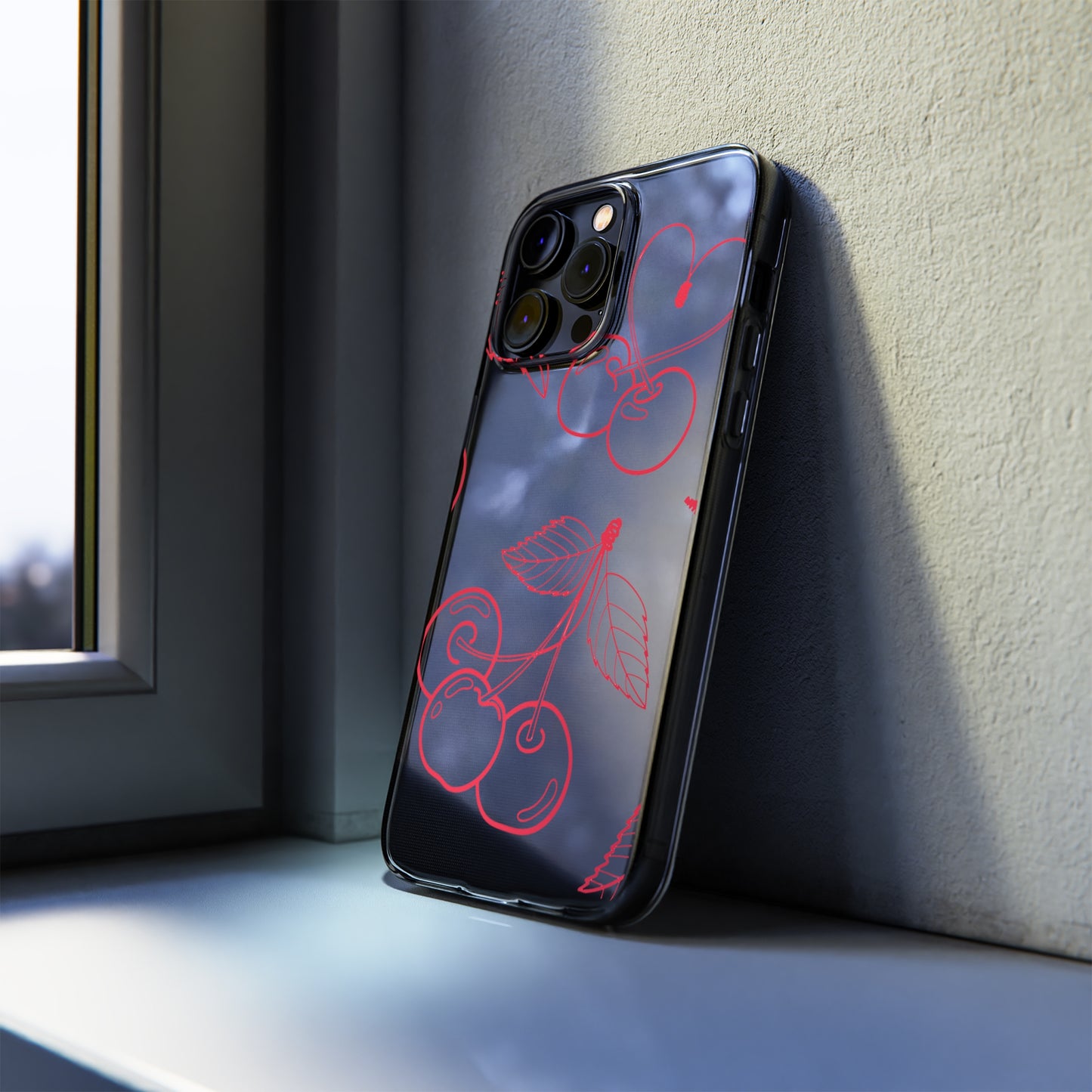 Cherry Blossom Clear Phone Case for Stylish Protection, Trendy Phone Cover, Gifts for Her, Cherry Fruit Design, Cute Mobile Accessories