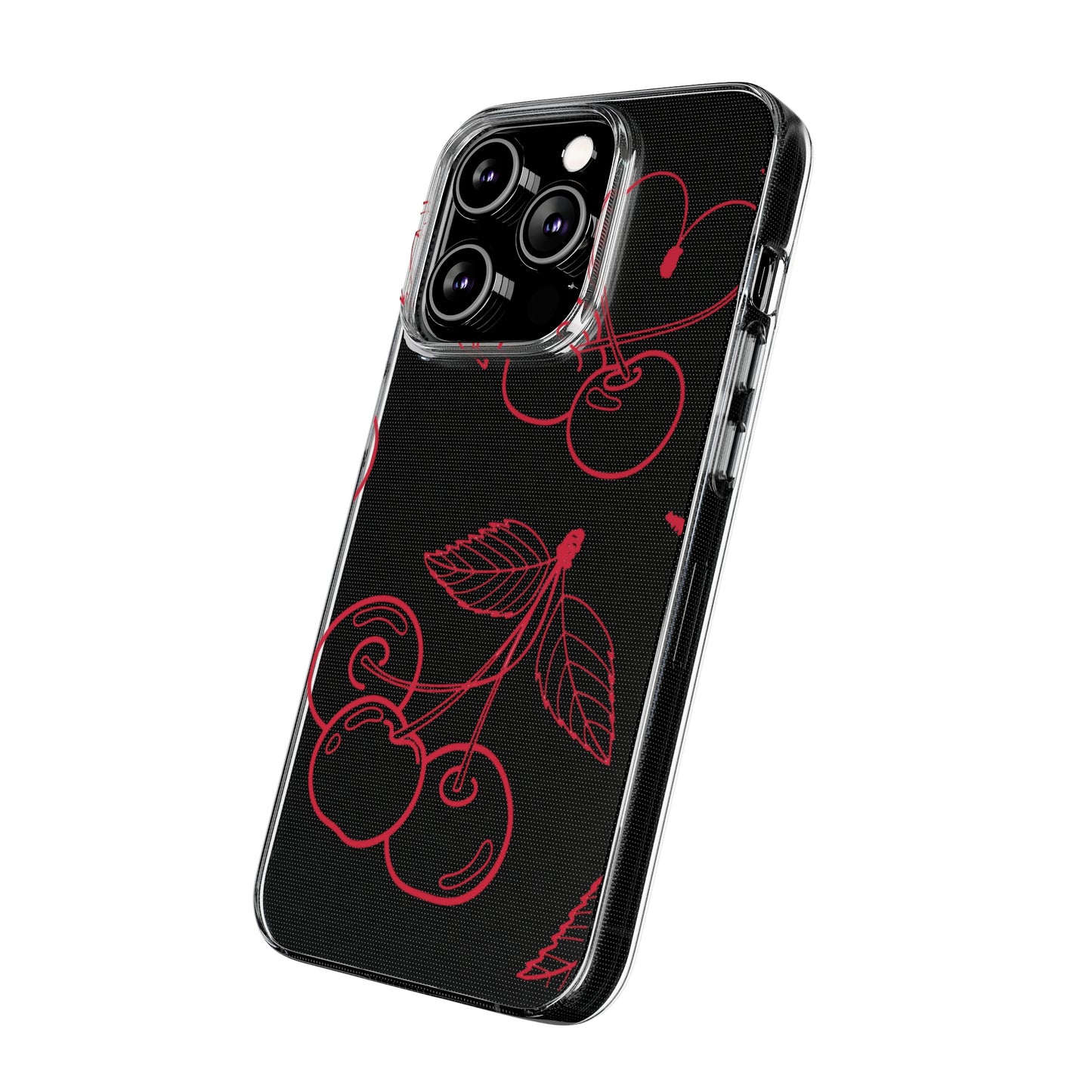 Cherry Blossom Clear Phone Case for Stylish Protection, Trendy Phone Cover, Gifts for Her, Cherry Fruit Design, Cute Mobile Accessories