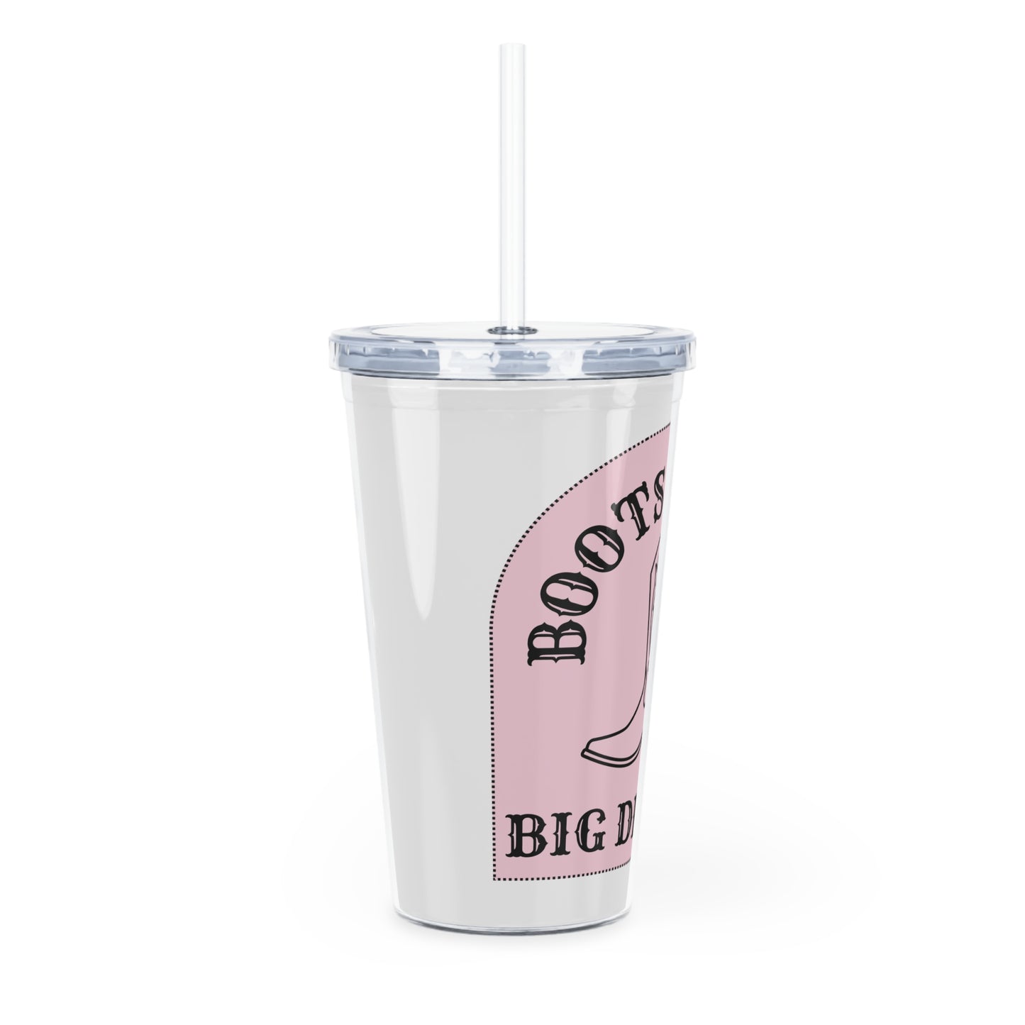 Pink Cowboy Boots Tumbler, Cute Travel Cup, Big Dreams Drinkware, Gift for Cowgirl, Summer Party Accessory