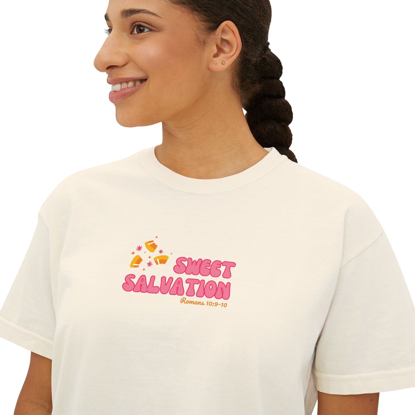 Sweet Salvation Women's Boxy Tee, Cute Casual Top, Vintage Graphic Tee, Spring Fashion, Gift for Her, Trendy Everyday Wear