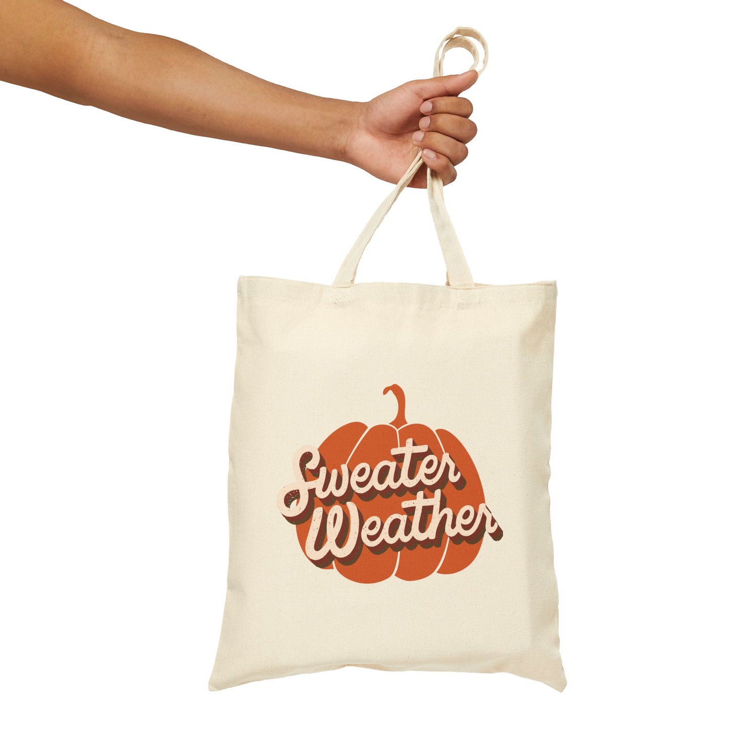 Sweater Weather Tote Bag, Fall Essential Bag, Autumn Shopping Tote, Eco-Friendly Canvas Bag, Gift for Pumpkin Lovers