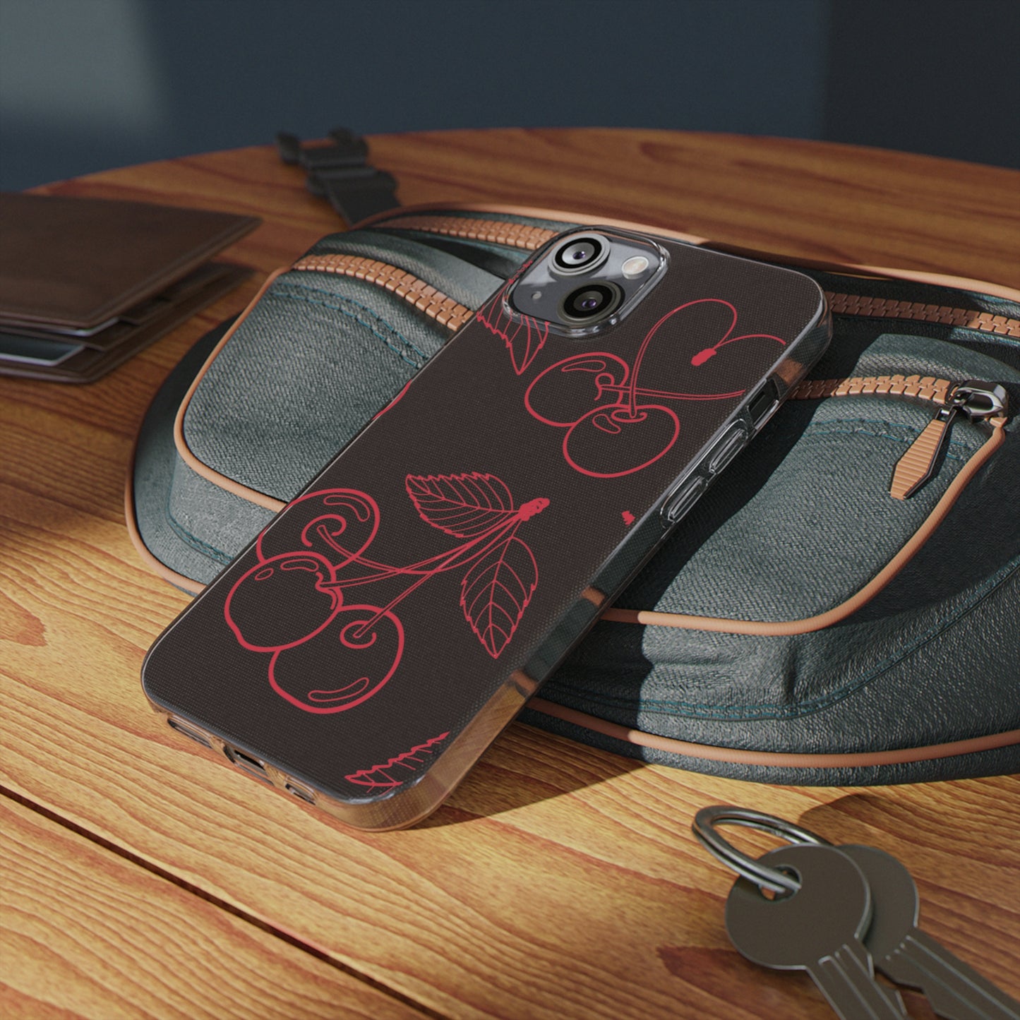 Cherry Blossom Clear Phone Case for Stylish Protection, Trendy Phone Cover, Gifts for Her, Cherry Fruit Design, Cute Mobile Accessories