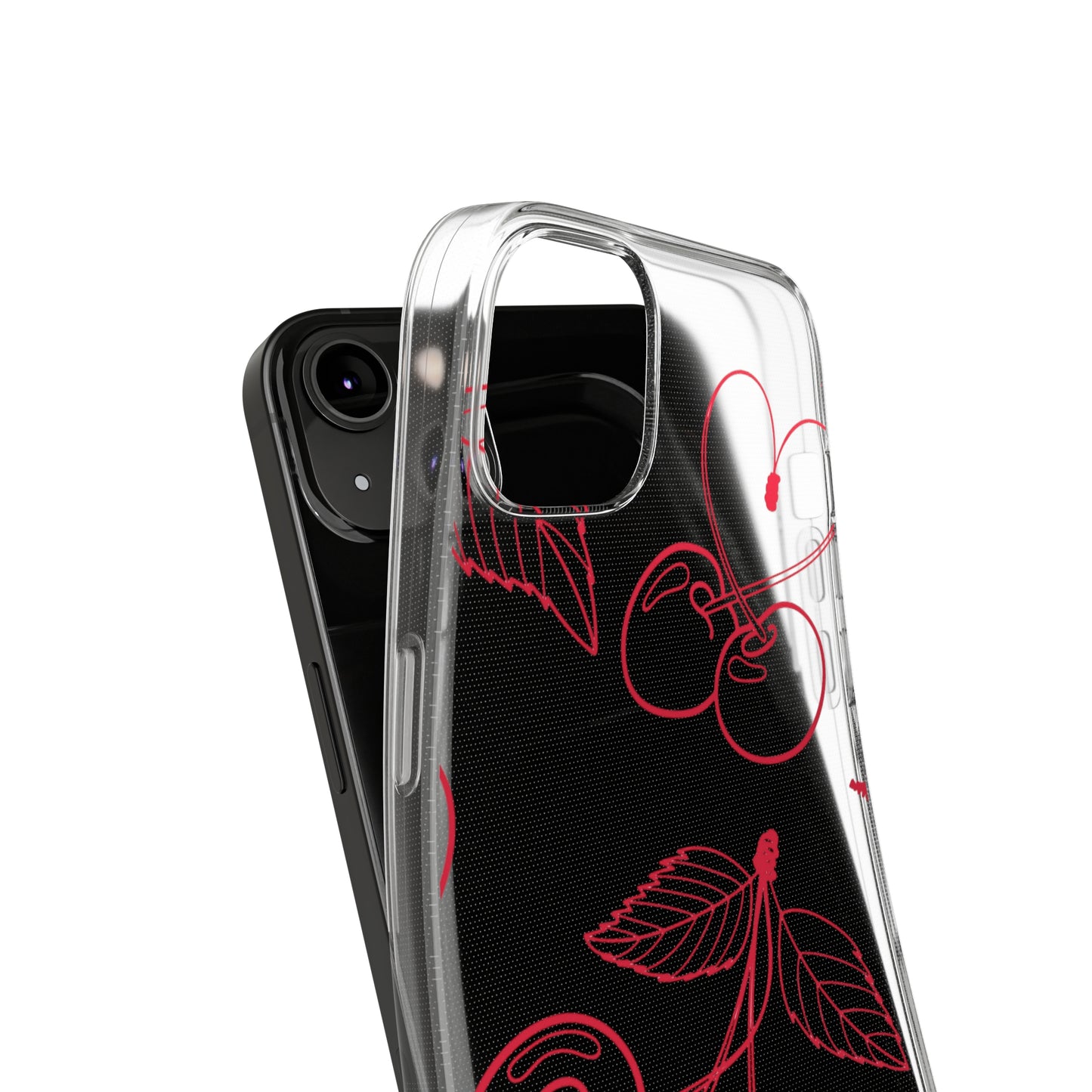 Cherry Blossom Clear Phone Case for Stylish Protection, Trendy Phone Cover, Gifts for Her, Cherry Fruit Design, Cute Mobile Accessories