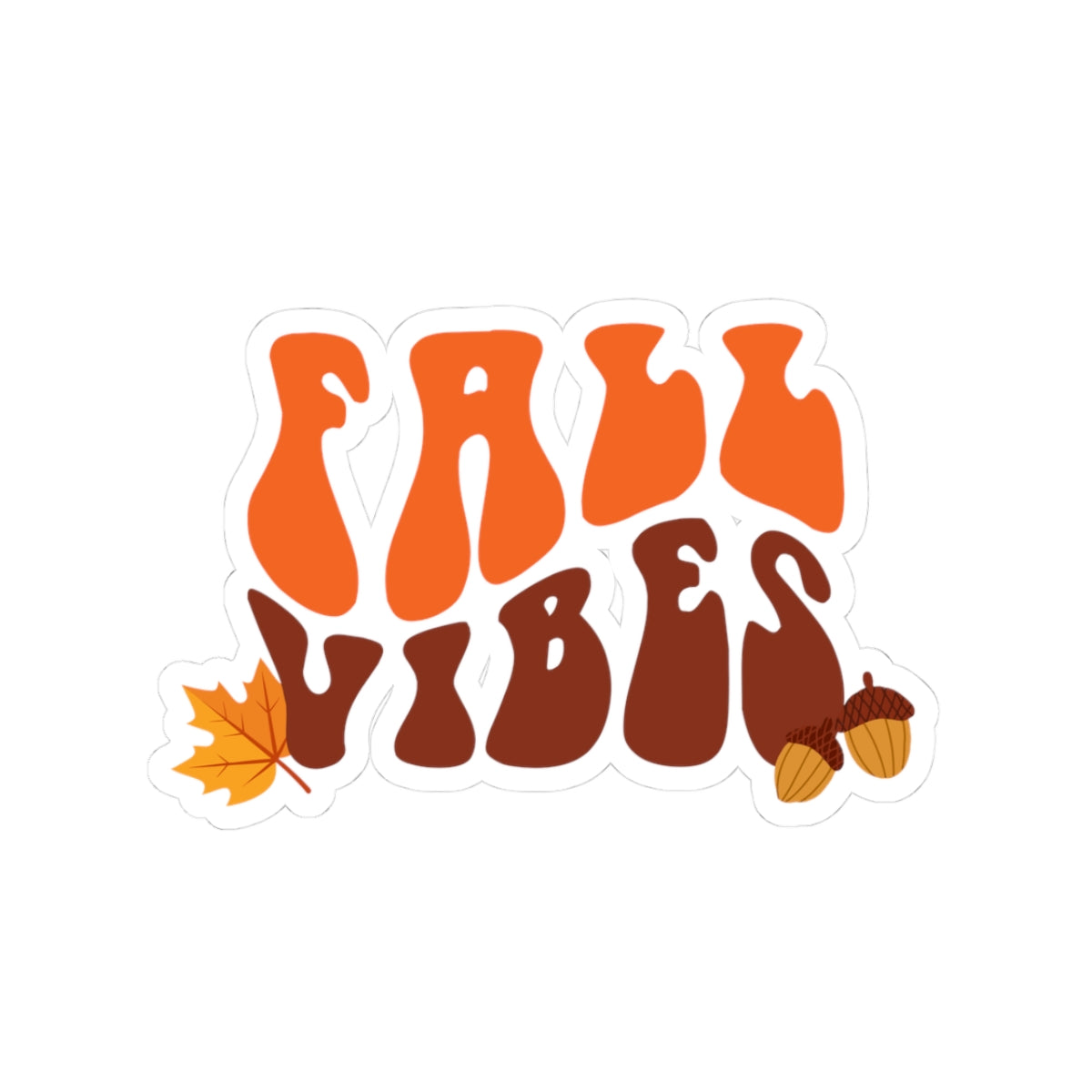 Fall Vibes Autumn Kiss-Cut Stickers | Fall Vibes Decals for Laptops, Notebooks, Seasonal Decor, Gift for Autumn Lovers, Pumpkin Spice Enthusiasts