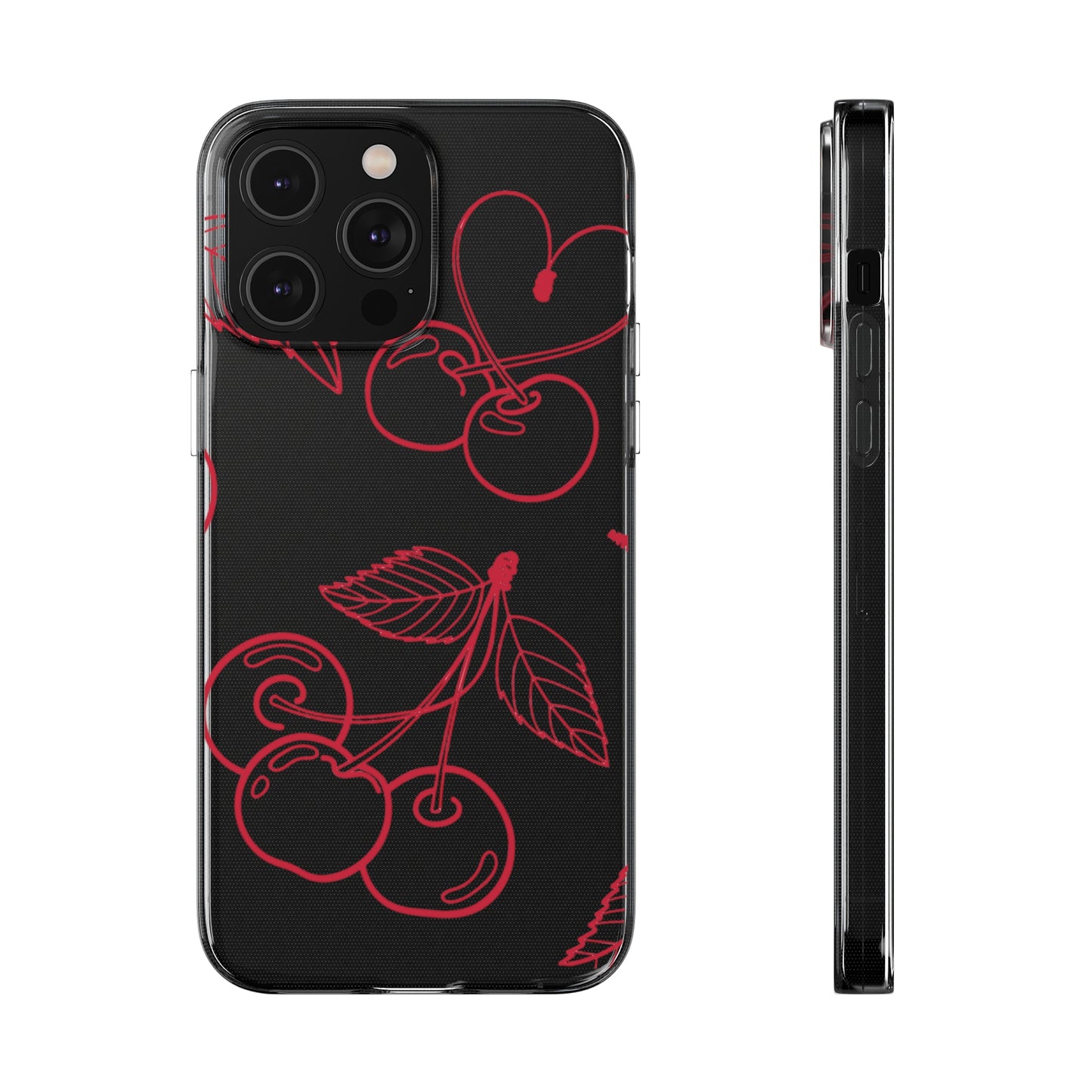 Cherry Blossom Clear Phone Case for Stylish Protection, Trendy Phone Cover, Gifts for Her, Cherry Fruit Design, Cute Mobile Accessories