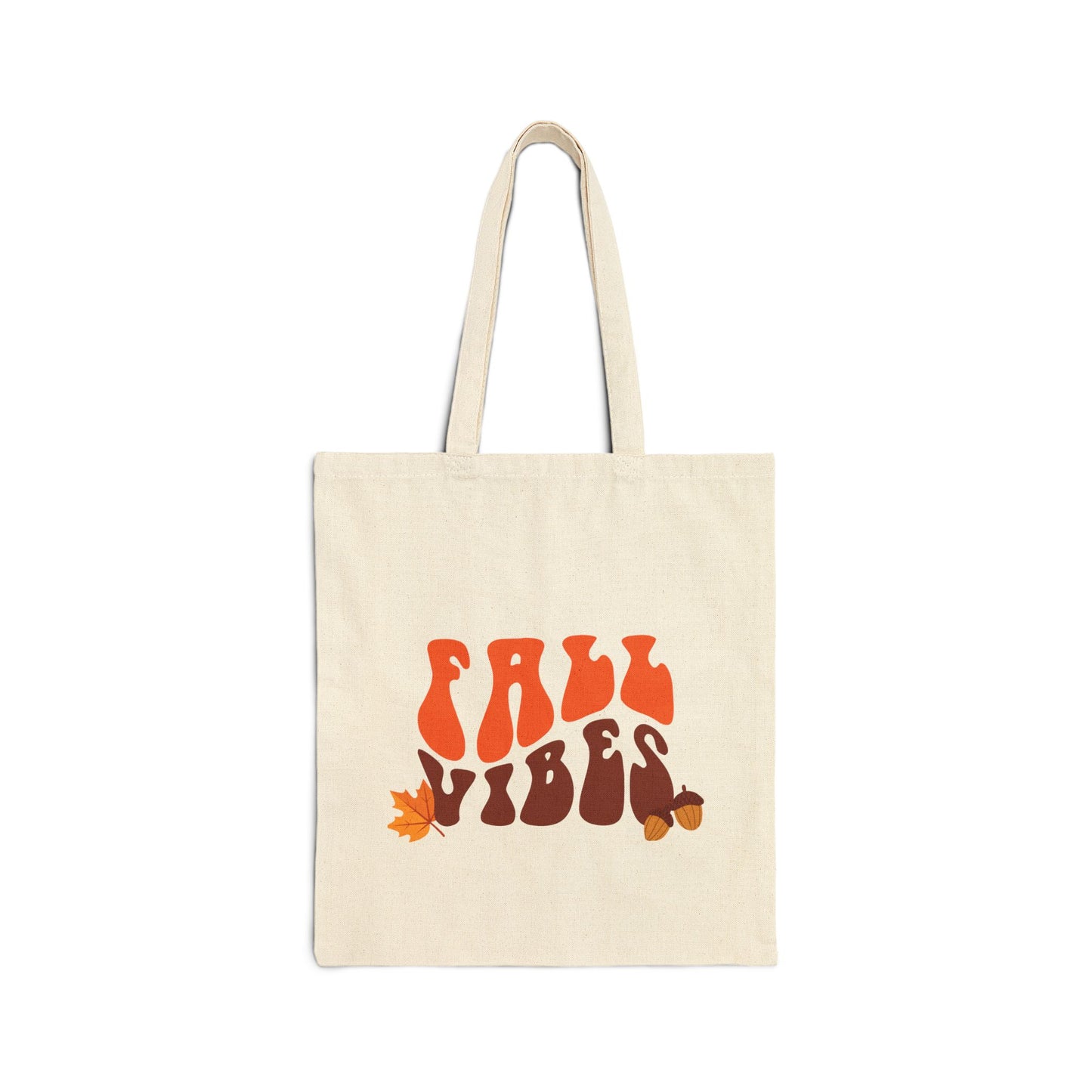 Fall Vibes Cotton Canvas Tote Bag, Eco-Friendly Shopping Bag, Seasonal Gift, Autumn Decor, Reusable Tote for Everyday Use