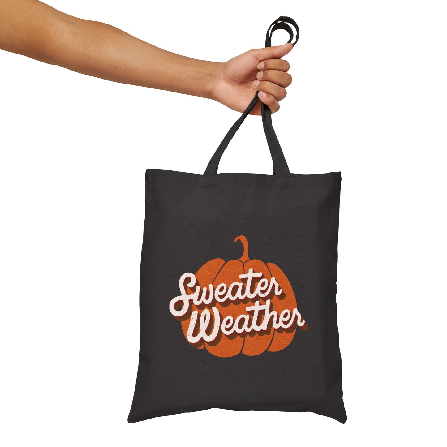 Sweater Weather Tote Bag, Fall Essential Bag, Autumn Shopping Tote, Eco-Friendly Canvas Bag, Gift for Pumpkin Lovers