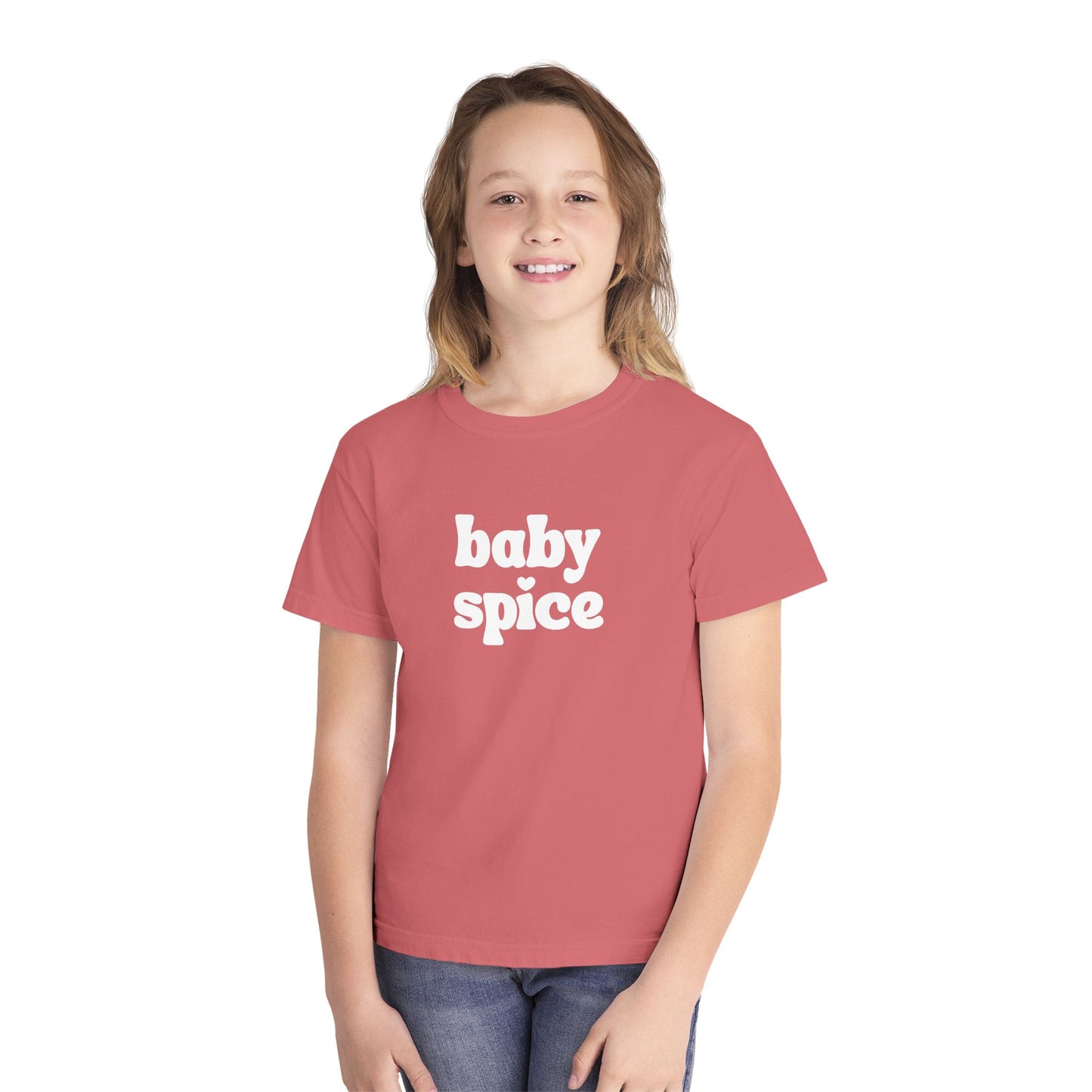 Youth Orange 'Baby Spice' Tee, Trendy Kids Shirt, Retro Graphic T-Shirt, Fun Summer Wear, Perfect for Birthday Gifts