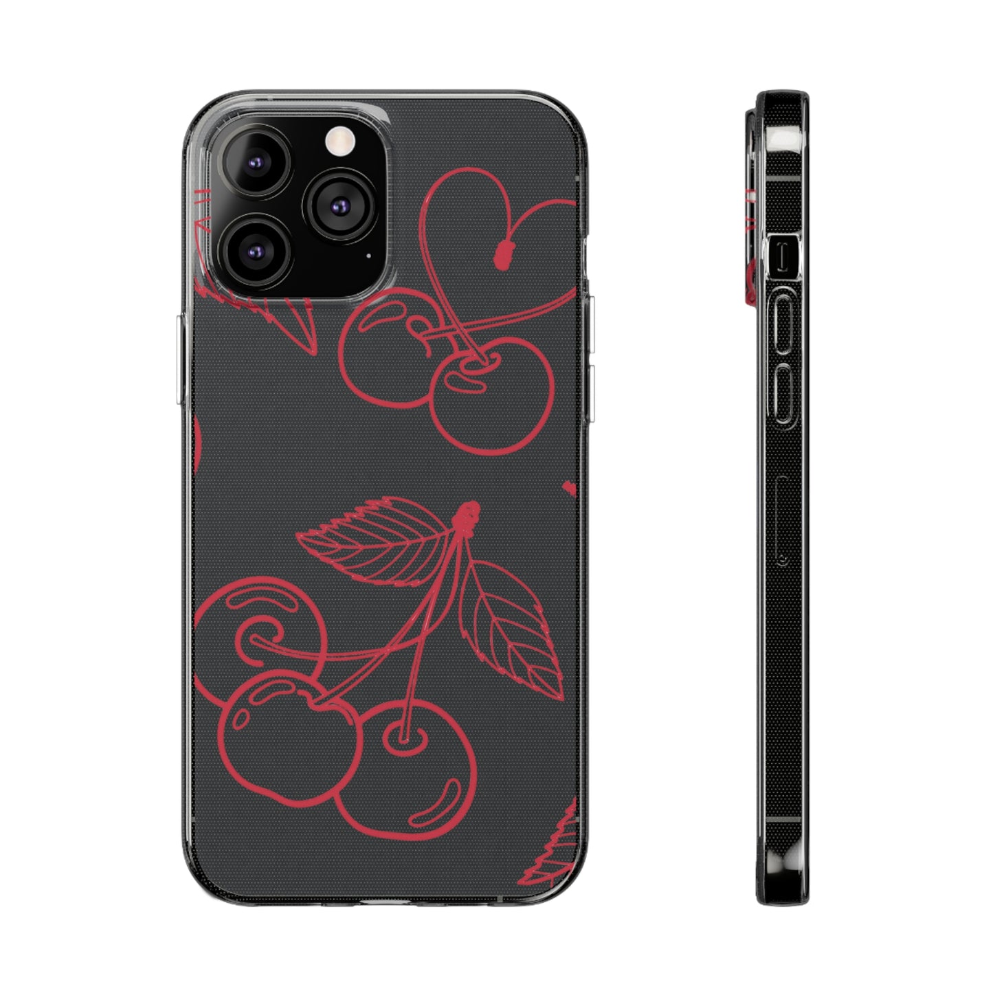 Cherry Blossom Clear Phone Case for Stylish Protection, Trendy Phone Cover, Gifts for Her, Cherry Fruit Design, Cute Mobile Accessories