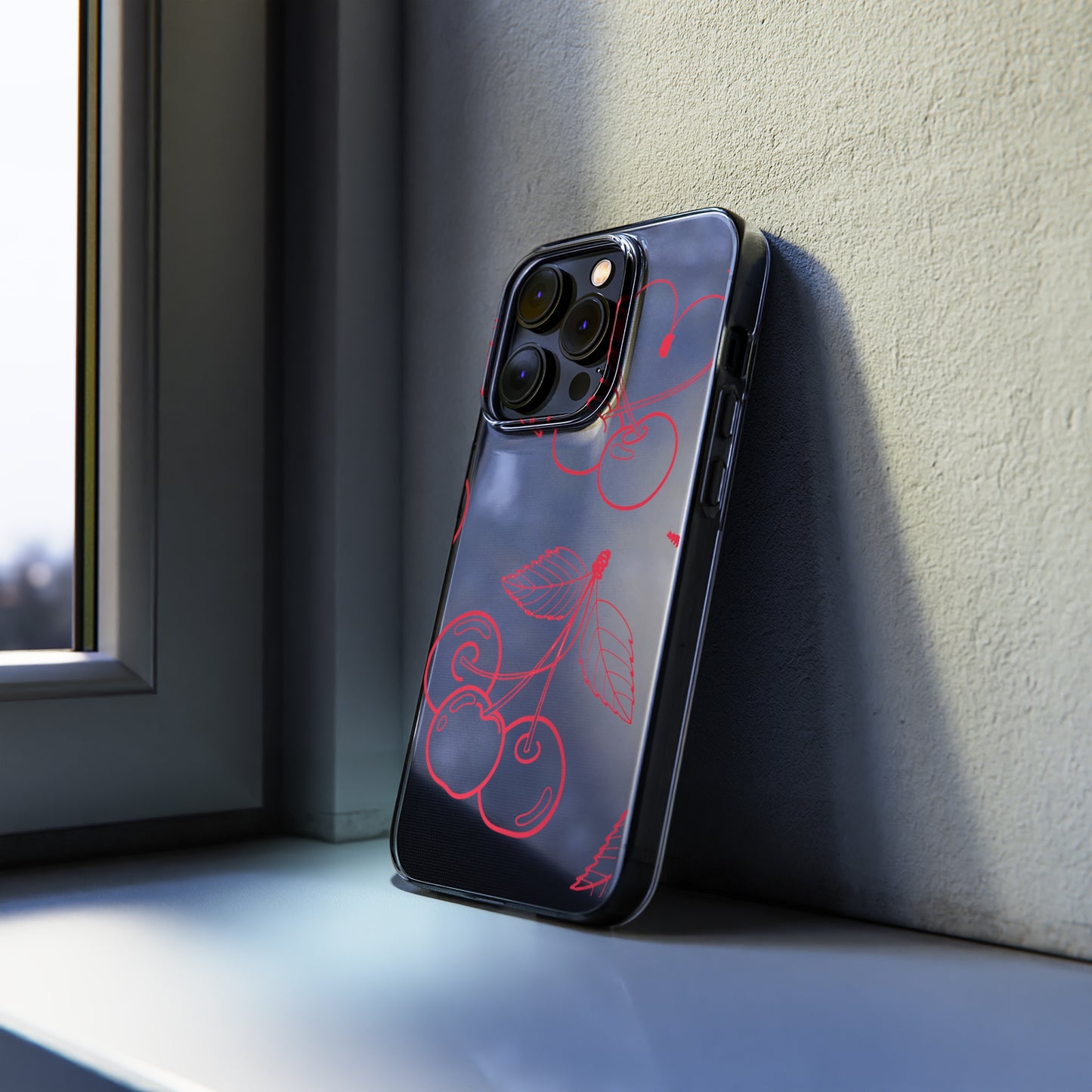 Cherry Blossom Clear Phone Case for Stylish Protection, Trendy Phone Cover, Gifts for Her, Cherry Fruit Design, Cute Mobile Accessories