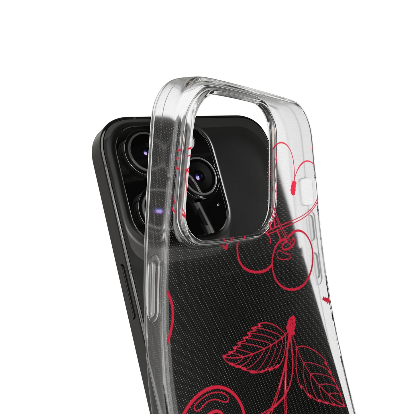 Cherry Blossom Clear Phone Case for Stylish Protection, Trendy Phone Cover, Gifts for Her, Cherry Fruit Design, Cute Mobile Accessories