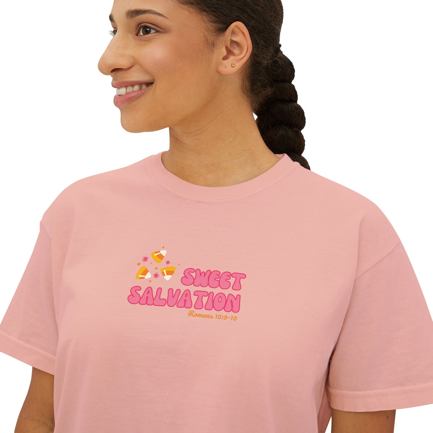 Sweet Salvation Women's Boxy Tee, Cute Casual Top, Vintage Graphic Tee, Spring Fashion, Gift for Her, Trendy Everyday Wear