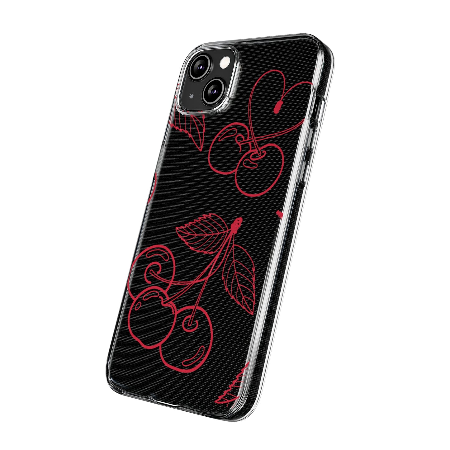 Cherry Blossom Clear Phone Case for Stylish Protection, Trendy Phone Cover, Gifts for Her, Cherry Fruit Design, Cute Mobile Accessories