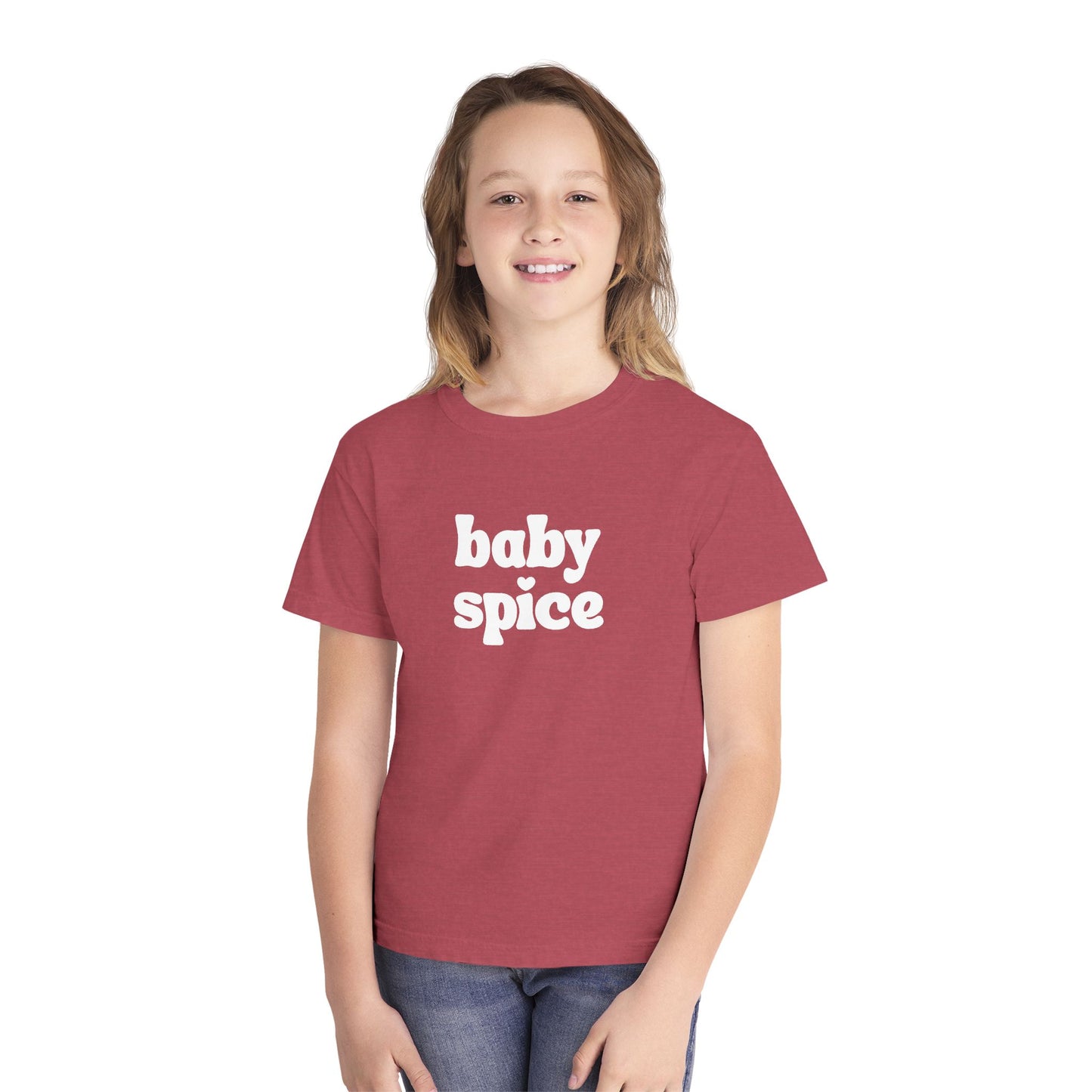 Youth Orange 'Baby Spice' Tee, Trendy Kids Shirt, Retro Graphic T-Shirt, Fun Summer Wear, Perfect for Birthday Gifts