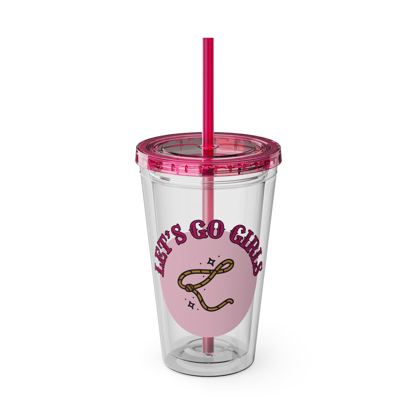Country Girl Sunsplash Tumbler with Straw, 16oz – Cute and Fun Travel Mug for Drinks, Gift for Friends, Summer Vibes, Let's Go Girls Inspirational Quote