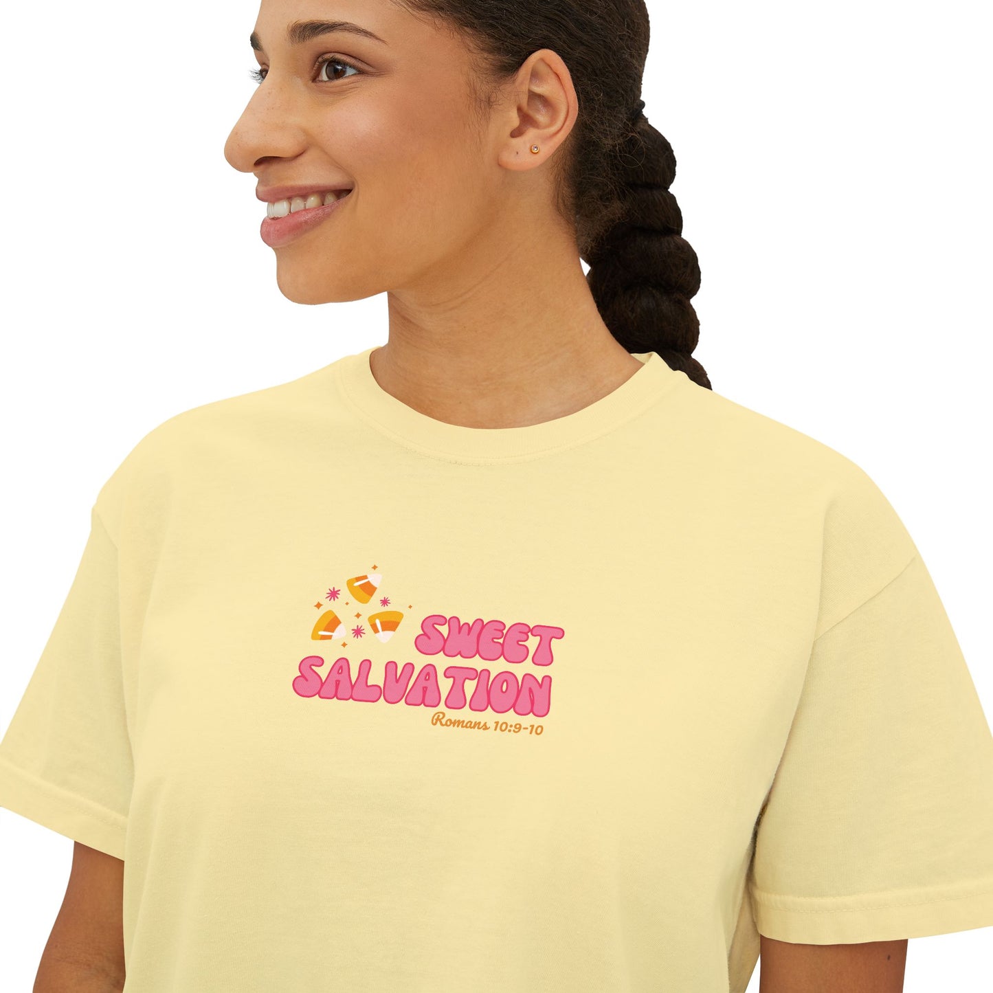 Sweet Salvation Women's Boxy Tee, Cute Casual Top, Vintage Graphic Tee, Spring Fashion, Gift for Her, Trendy Everyday Wear