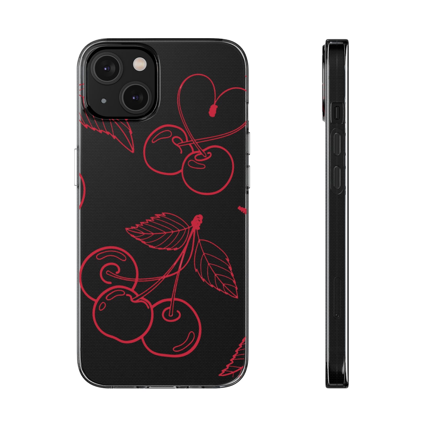 Cherry Blossom Clear Phone Case for Stylish Protection, Trendy Phone Cover, Gifts for Her, Cherry Fruit Design, Cute Mobile Accessories
